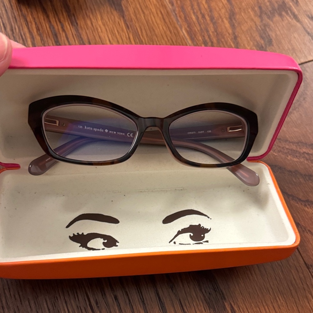 Kate Spade Eyeglasses with Pink and Orange Case